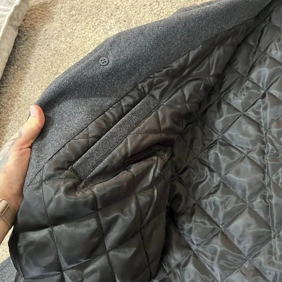 Vintage London Fog Mens Single Breasted Heavy Wool Overcoat XL 48R Charcoal Gray - Picture 11 of 16